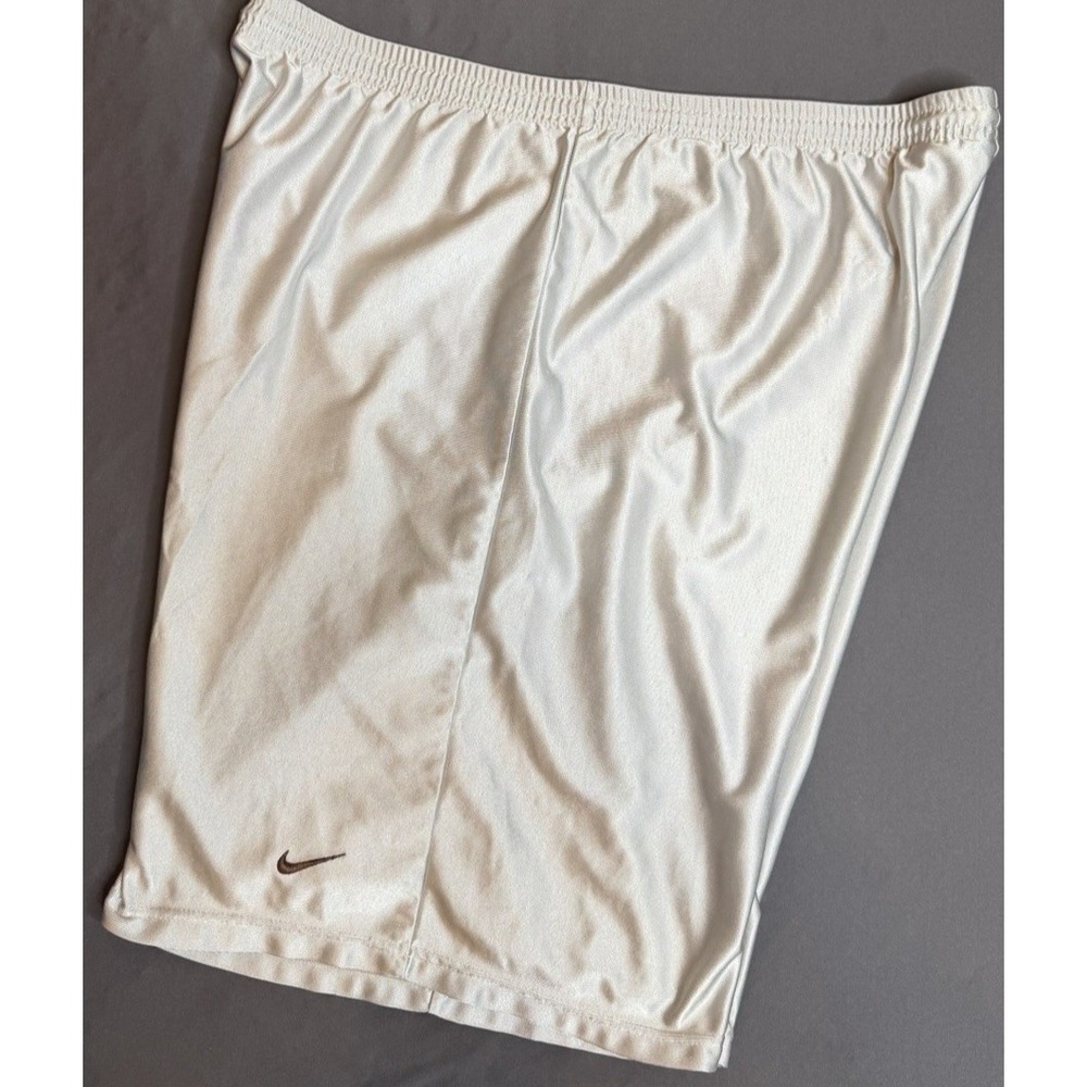 VTG Nike Basketball Shorts Mens XL‎ Silver Shiny Silky Dazzle Glanz USA Made 90s